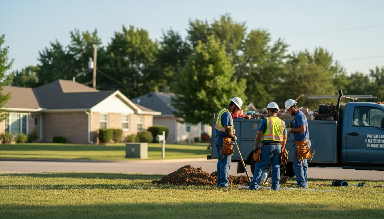 Residential water line and bathroom plumbing service in East Liberty, OH